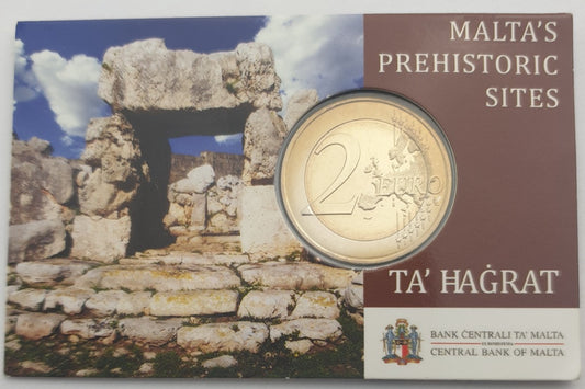 Μάλτα - 2 Ευρώ 2019, TA’ ĦAĠRAT Temples, (Coin Card)